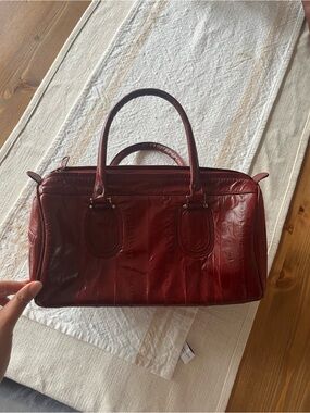 100% Vintage Red Eel Skin Handbag